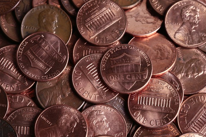 pile of pennies close up