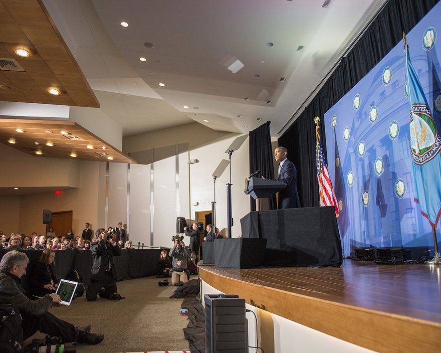 President Barack Obama addresses the FTC on Jan. 15, 2015.