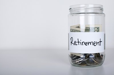Glass jar labeled Retirement.