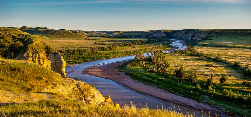 River running through the Badlands in North Dakota.