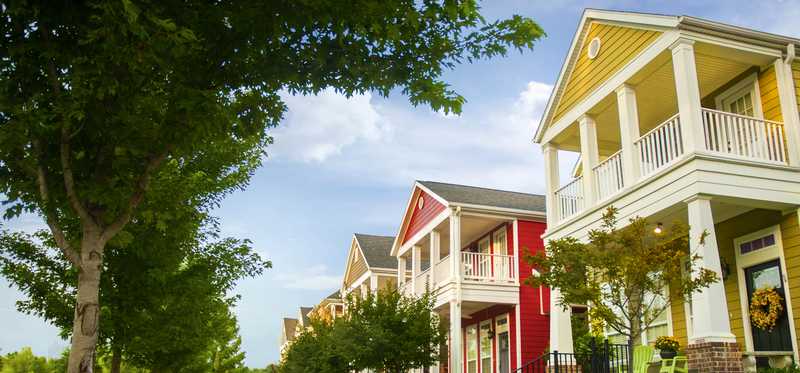Row of houses in Arkansas