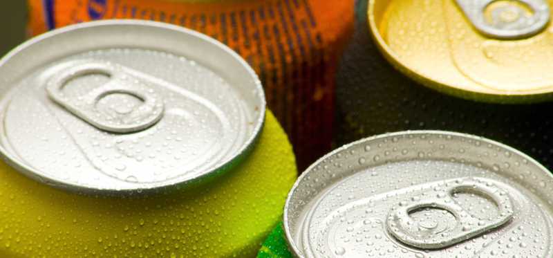 Cans of cold beverages.