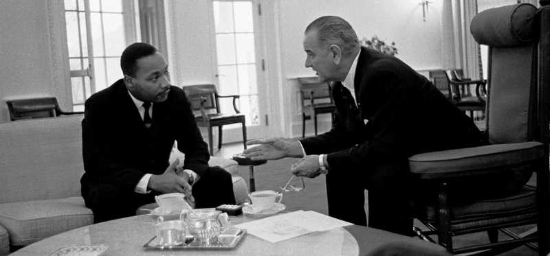 Martin Luther King Jr. and President Lyndon B. Johnson