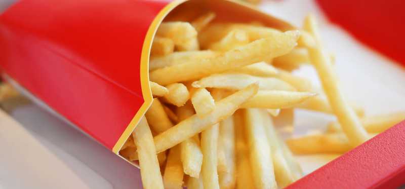 A red carton of french fries.