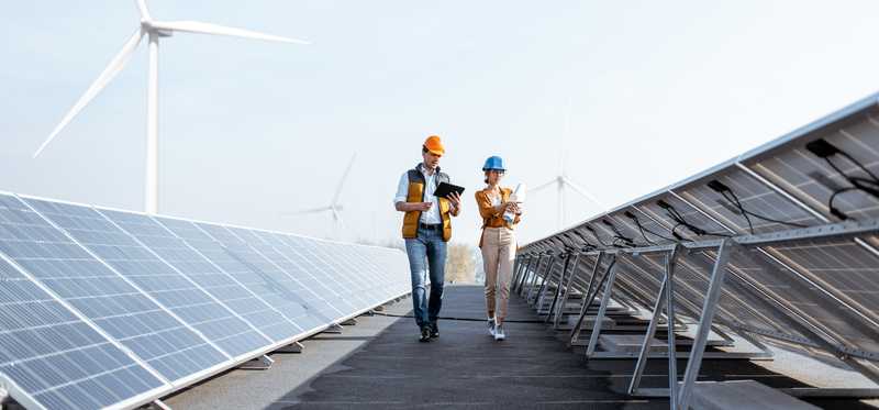 Solar installation in process.