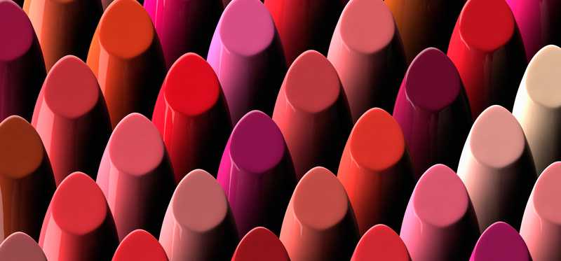 An assortment of different shades of lipstick.