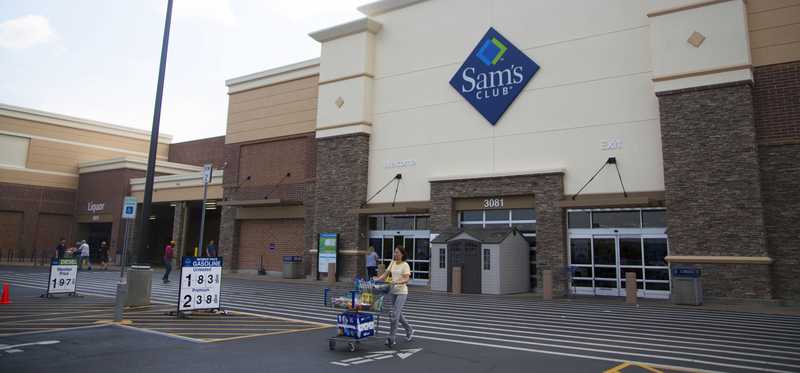 Shopper leaving Sam's Club