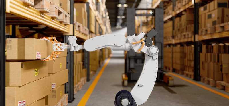 Automation in a warehouse.