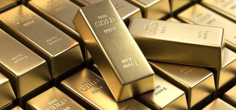 Stacks of gold bars