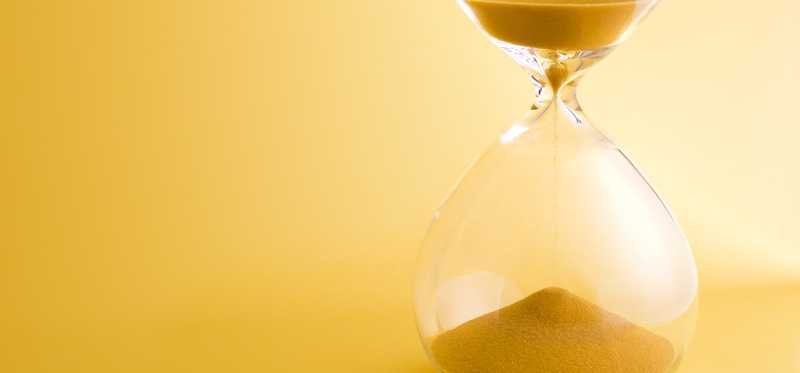 Hourglass running out of time.