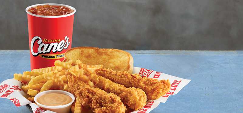 A Raising Canes chicken meal.