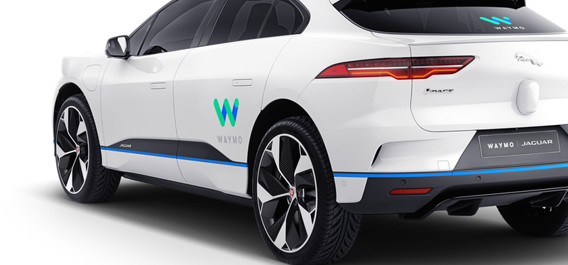 A Waymo Jaguar sports SUV.