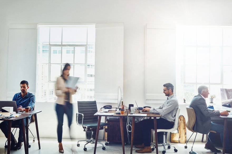 People working in an office.