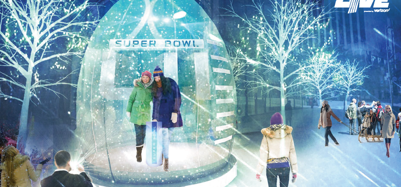 A snowglobe with people inside.