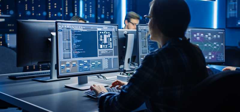 Software engineers working