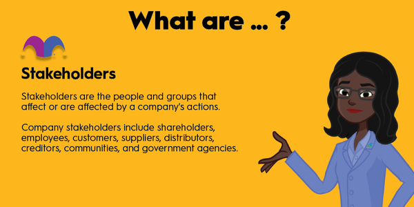 An infographic defining and explaining the term "stakeholders"