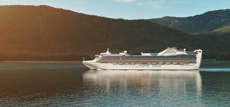 An Alaskan cruise ship.