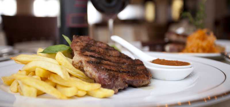 Steak and french fry dinner.