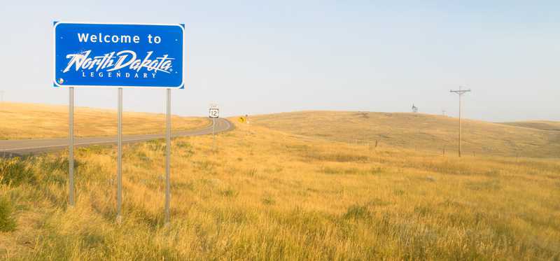 Welcome to North Dakota sign