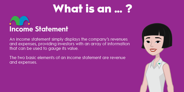 An infographic defining and explaining the term "income statement."