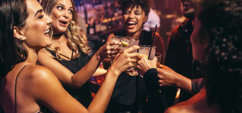 Women drinking alcohol.