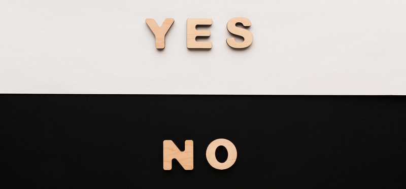 An illustration says yes and no