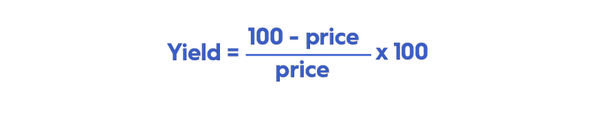 The formula to calculate a treasury bond's yield.