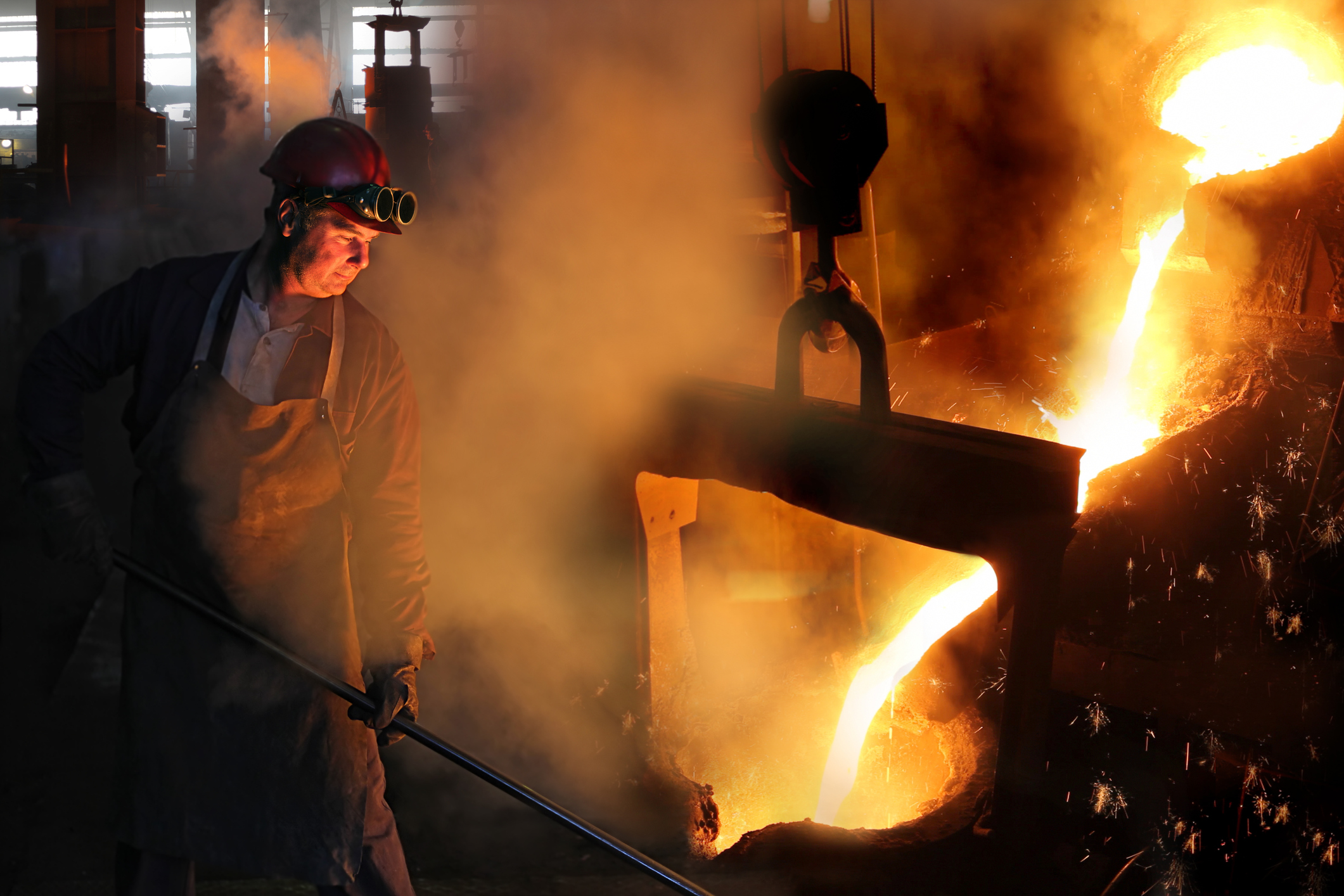 Steel worker in a foundry