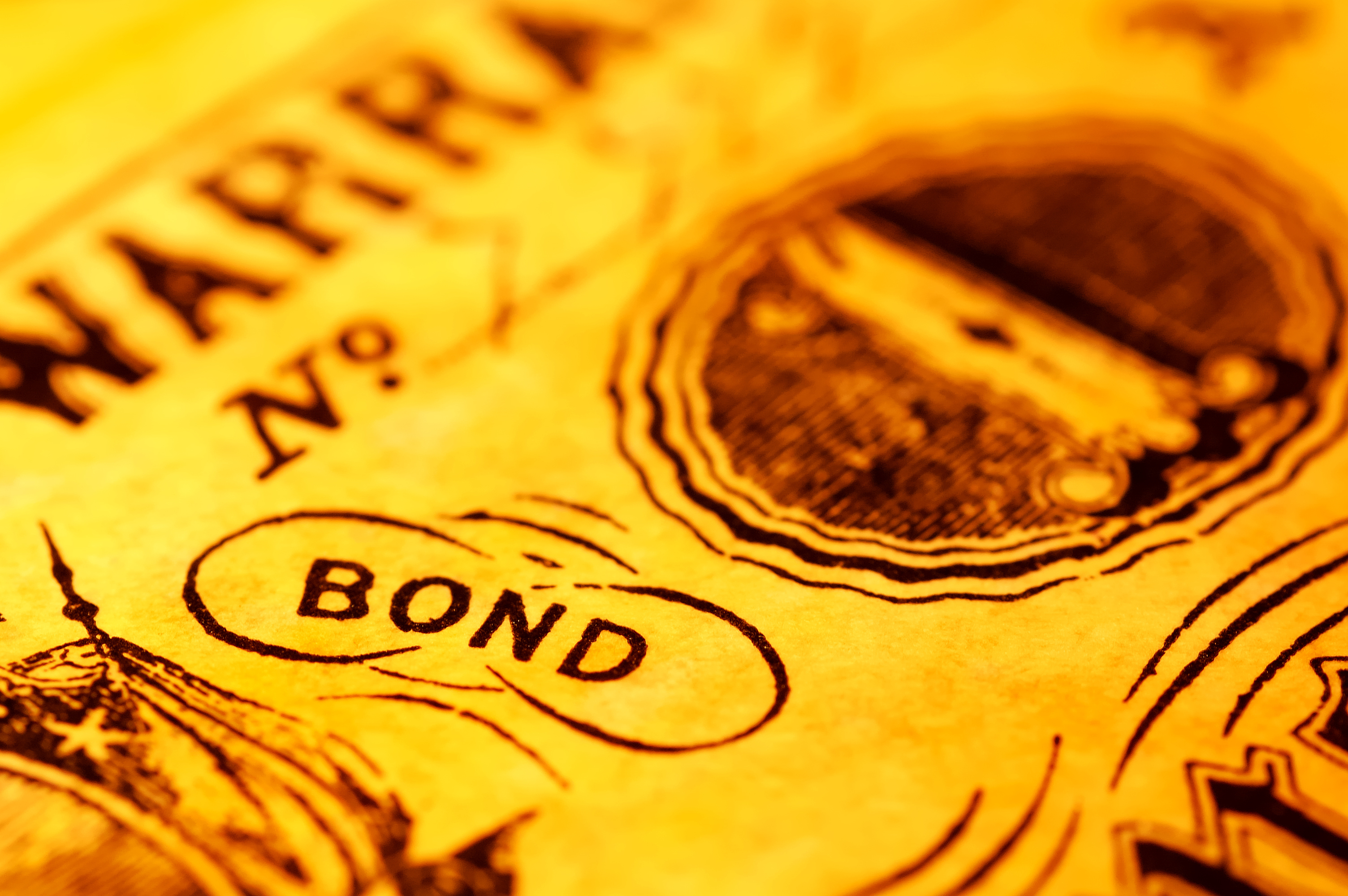 The word bond on an old document. The word Bond on an old document.