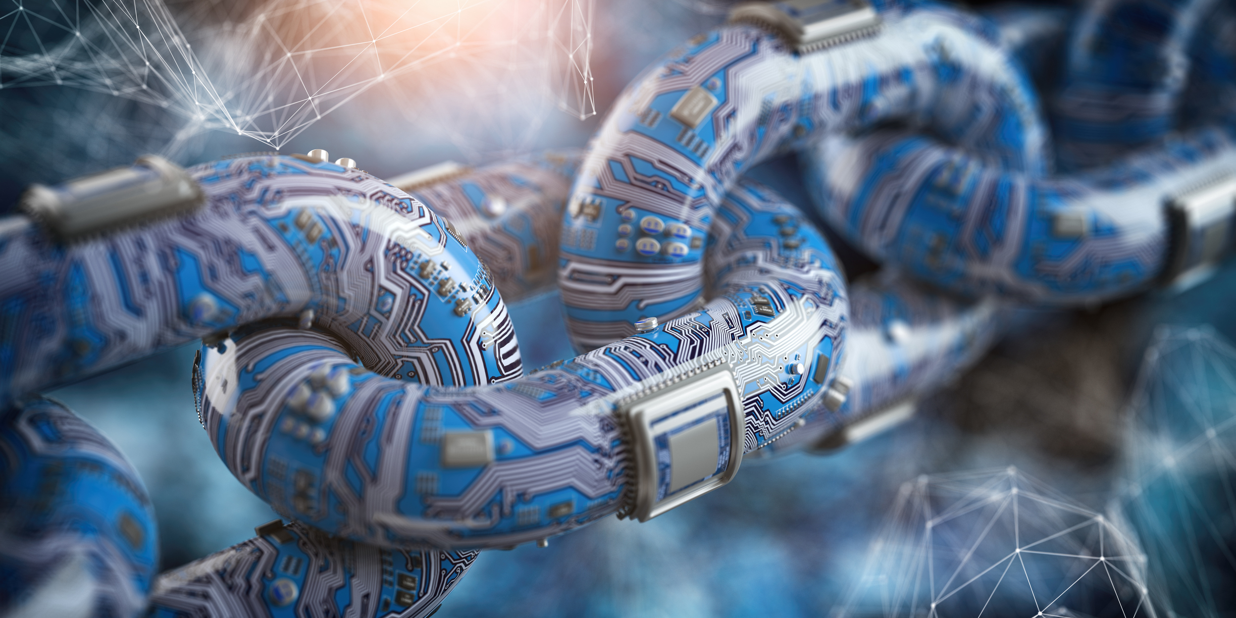 Chain link made of computer chips