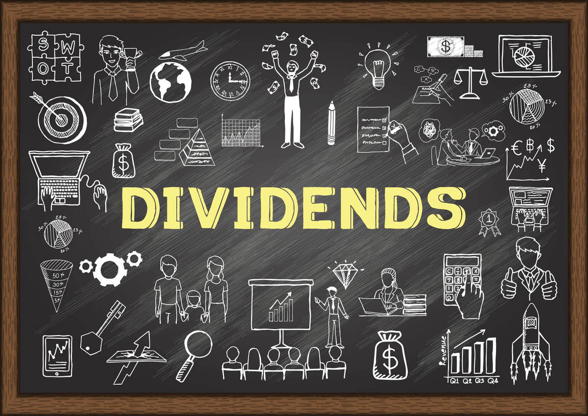 Dividends blackboard sketch doodle