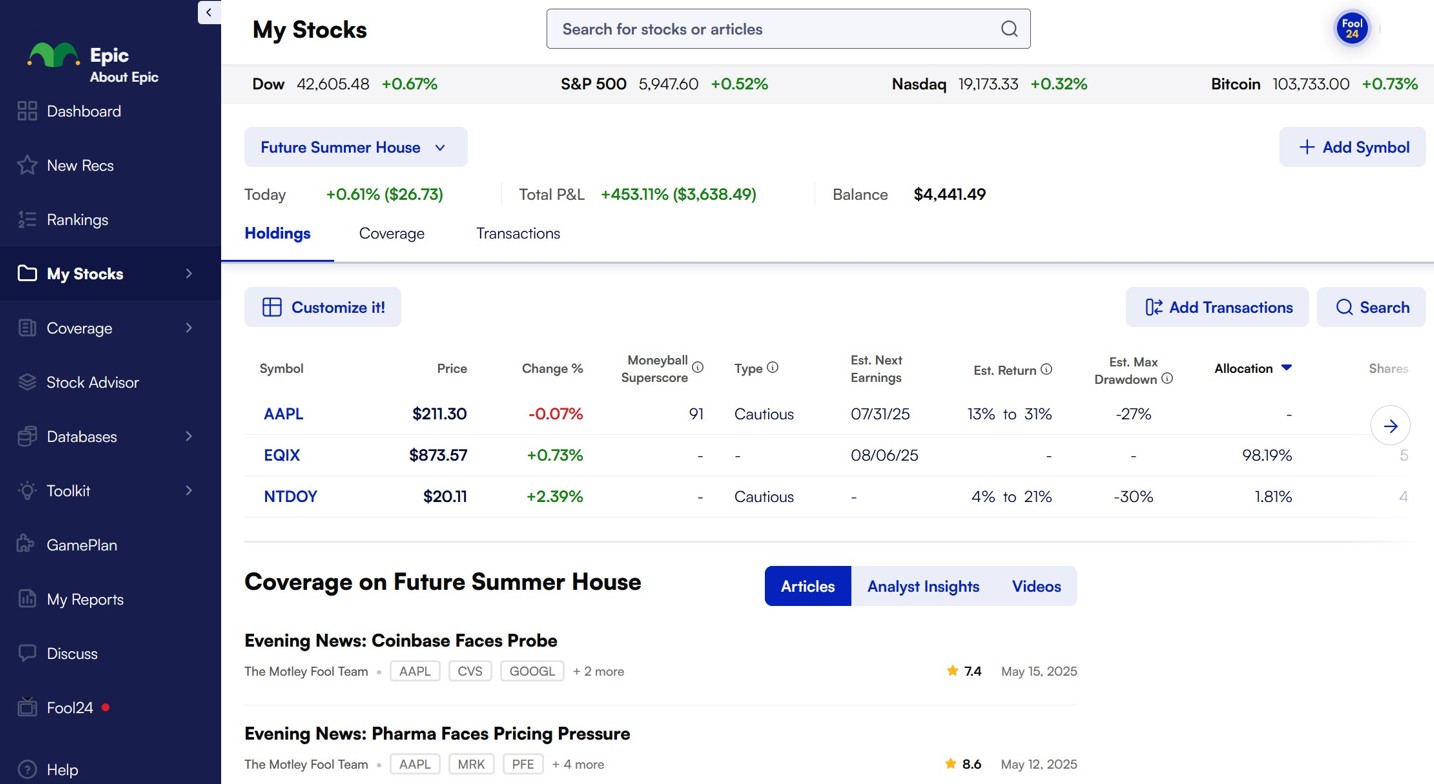 Reaching your financial goals by monitoring your Portfolio in Epic's My Stocks