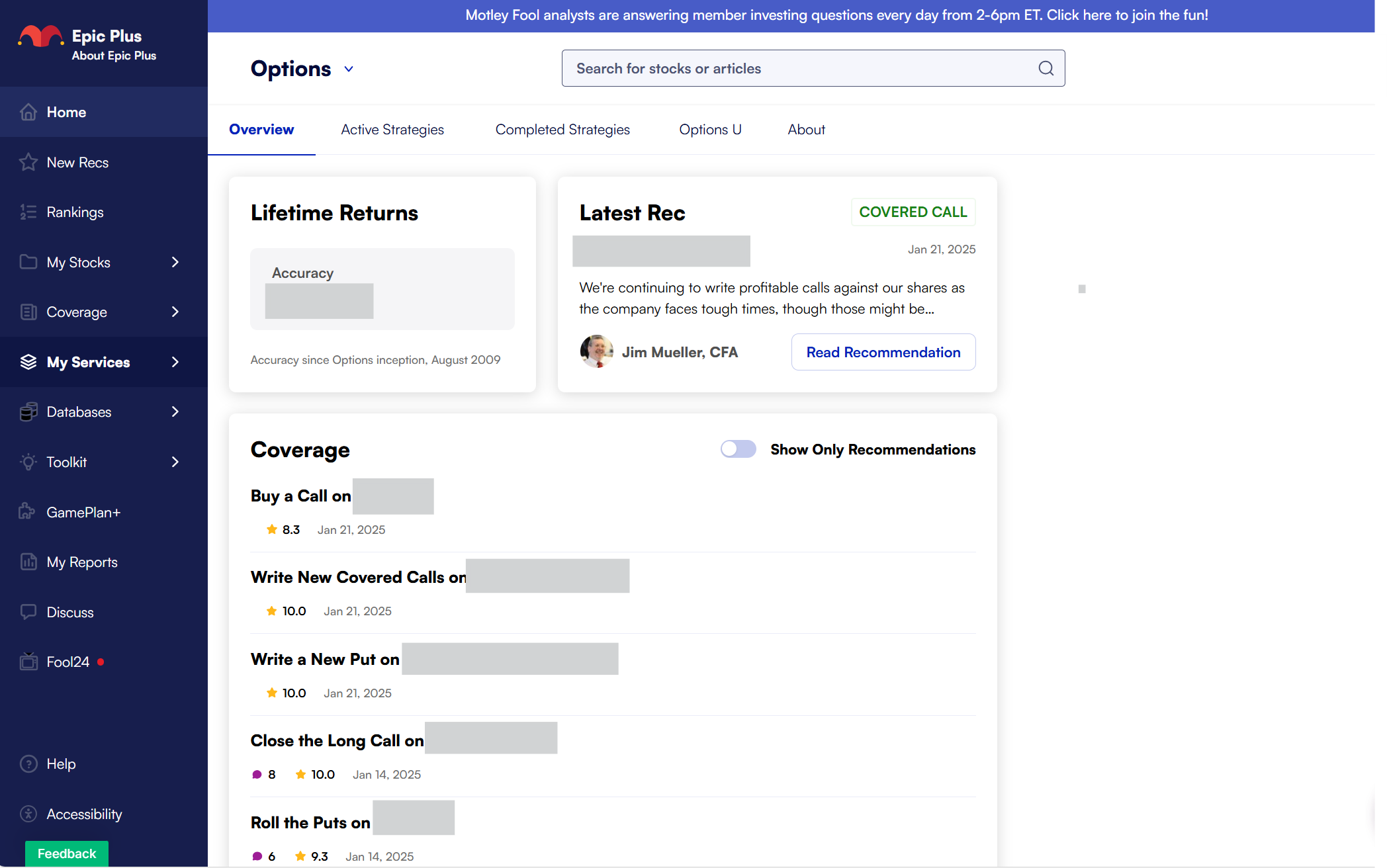 Epic Plus Options Scorecard Example