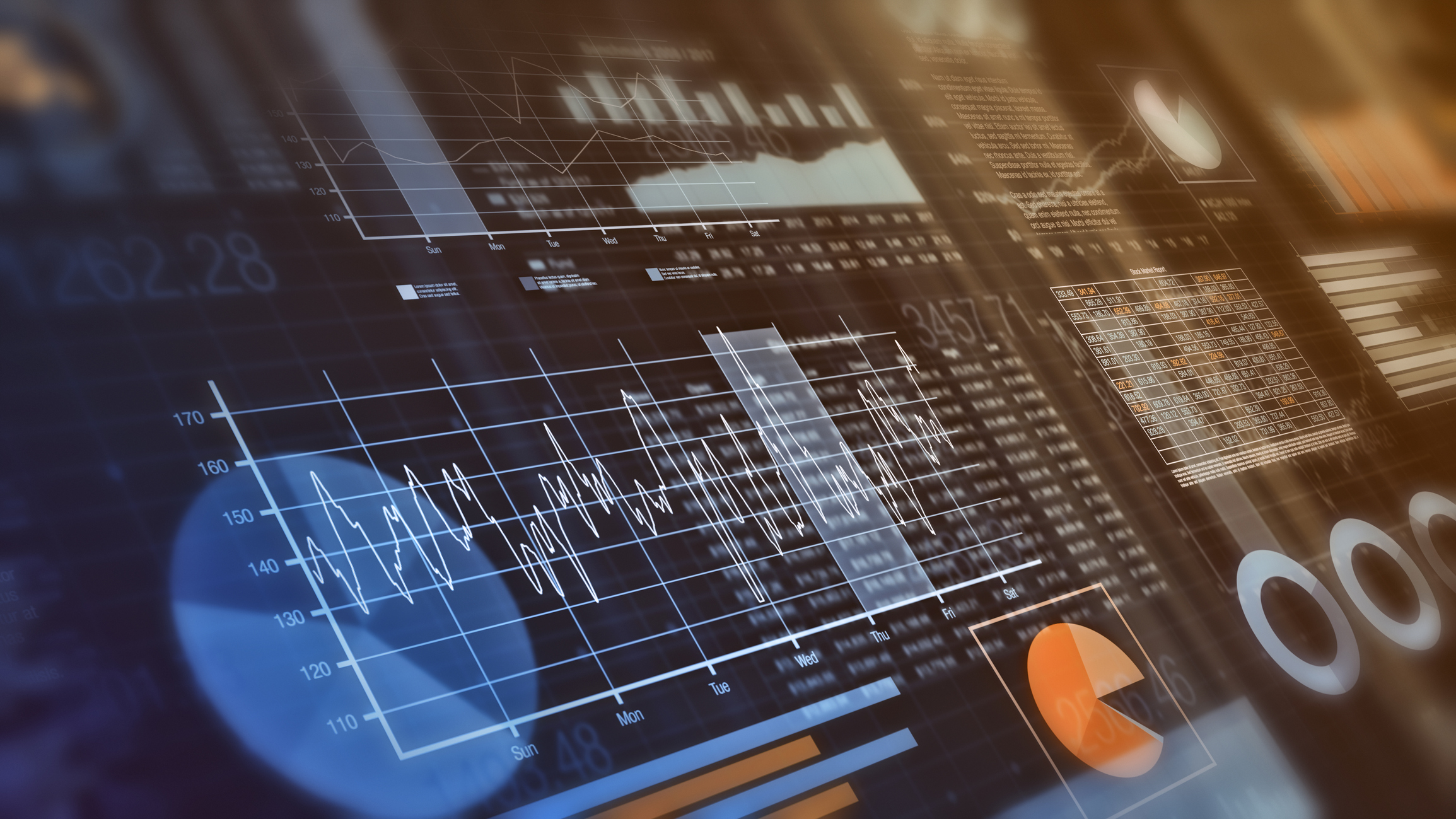 Financial chart with graphs
