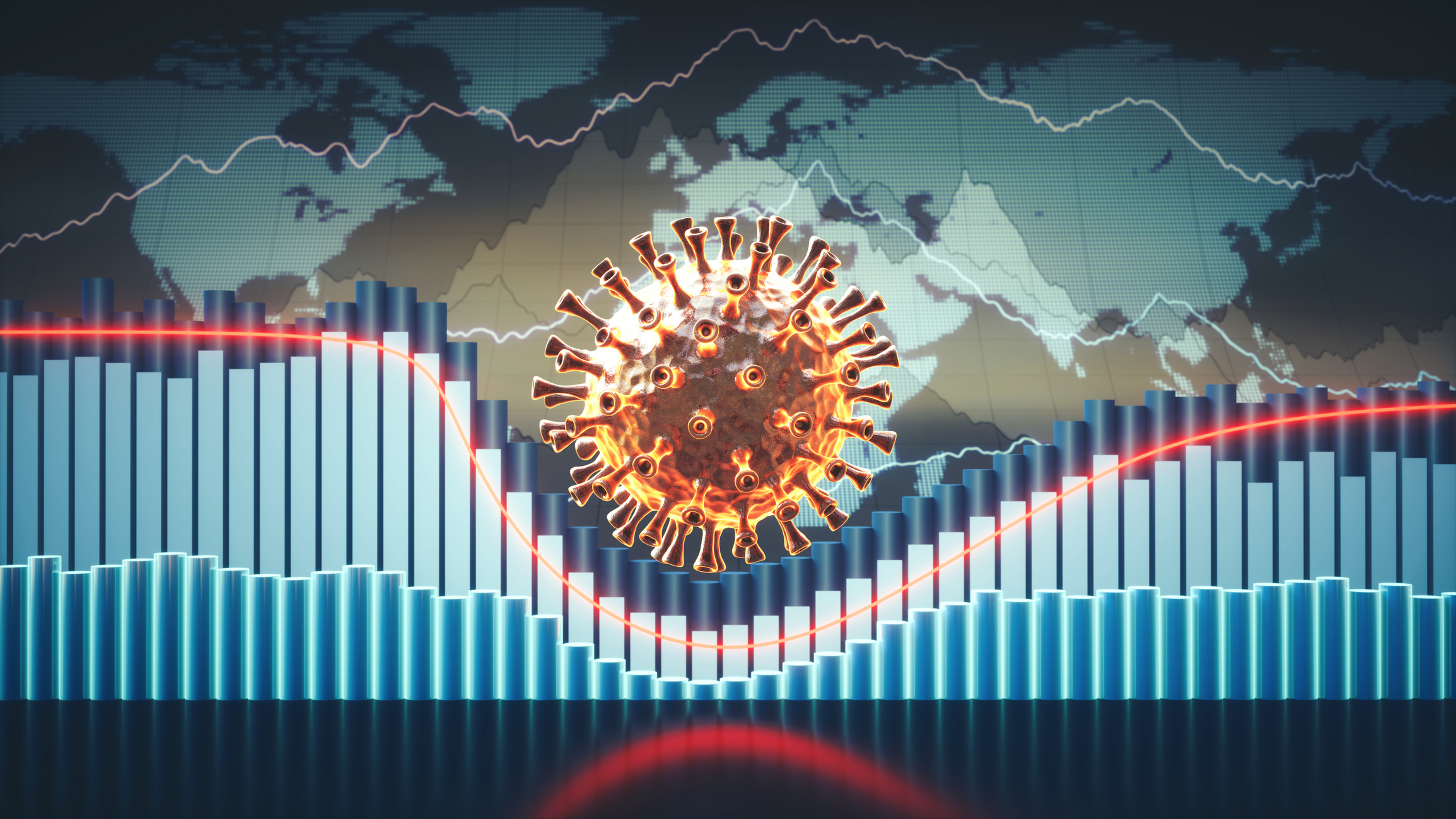 coronavirus crash Chart showing the effect of the coronavirus on the economy
