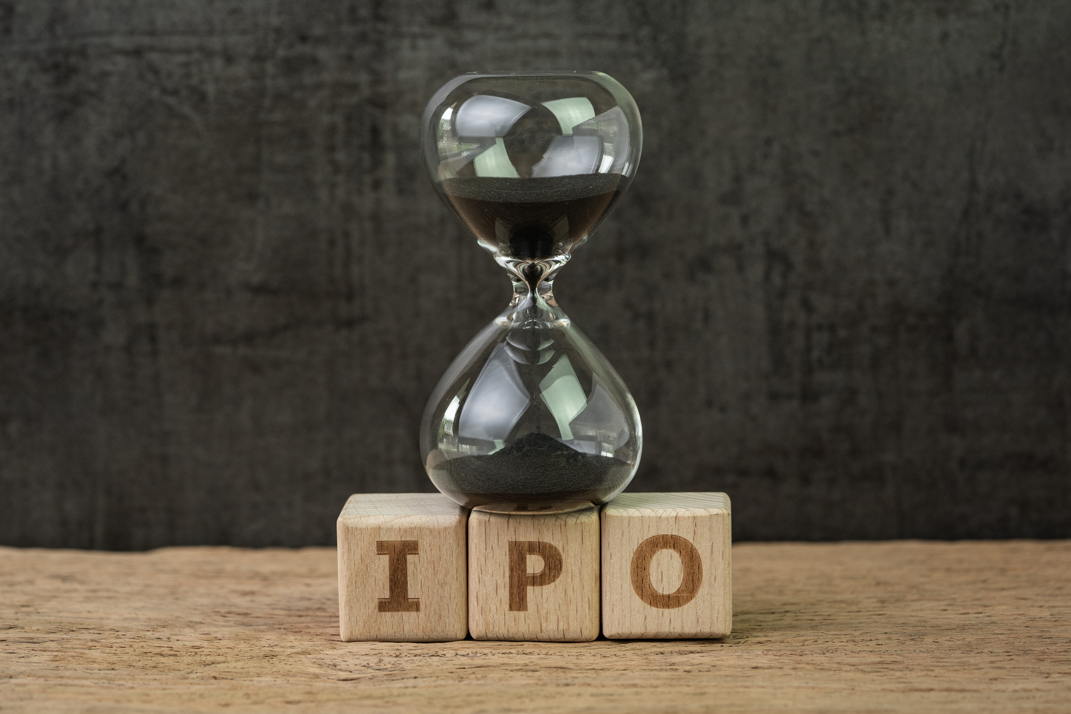 IPO blocks with hourglass. IPO blocks with hourglass.