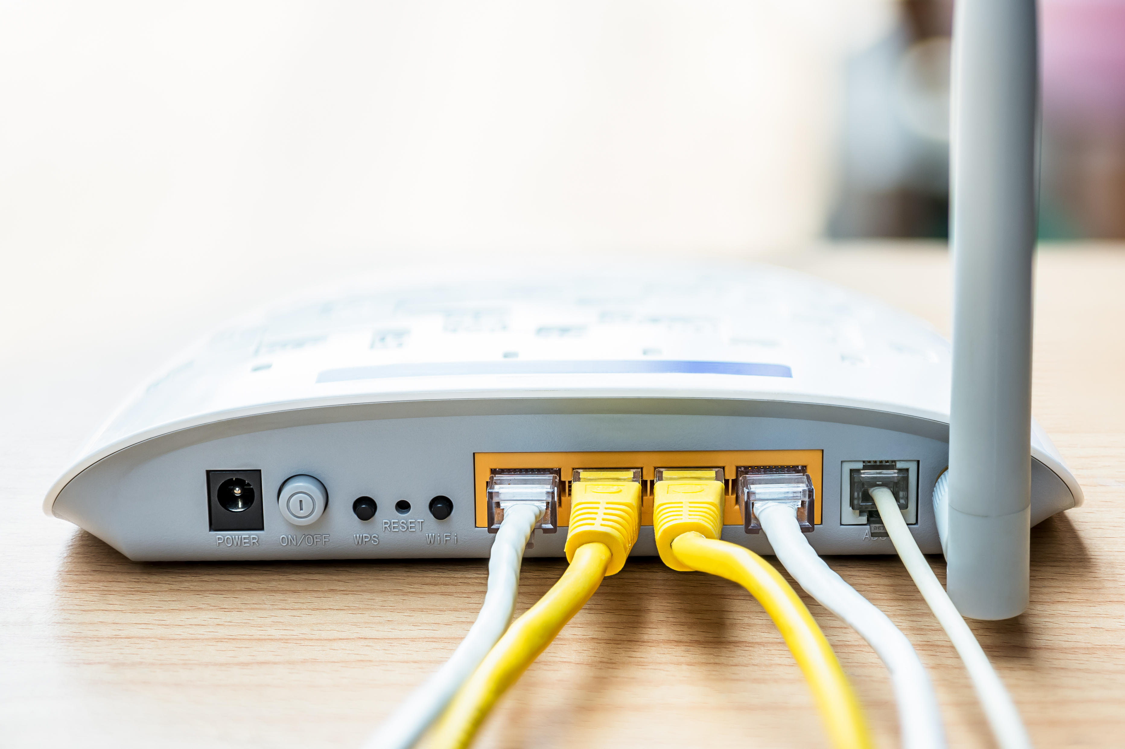 An internet modem with cables attached An internet modem with cables attached.