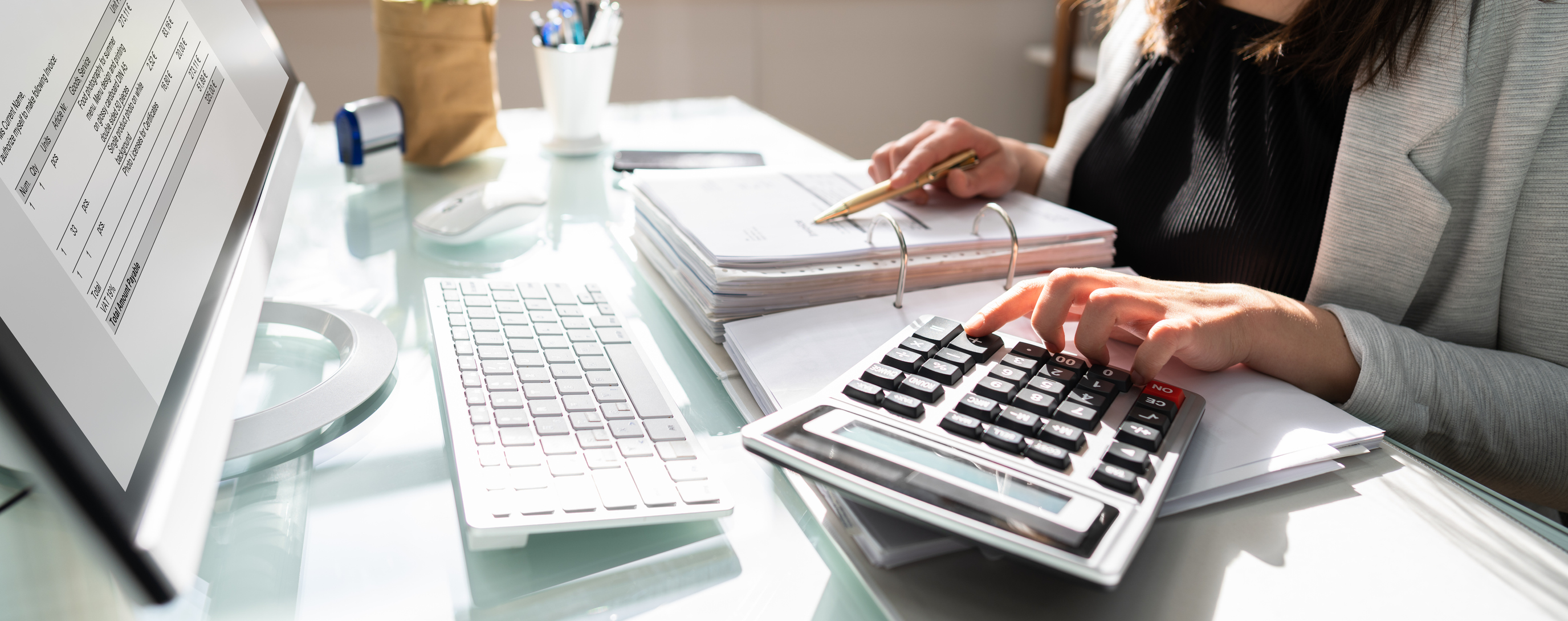 Professional Accountant Woman In Office Professional woman working in office.