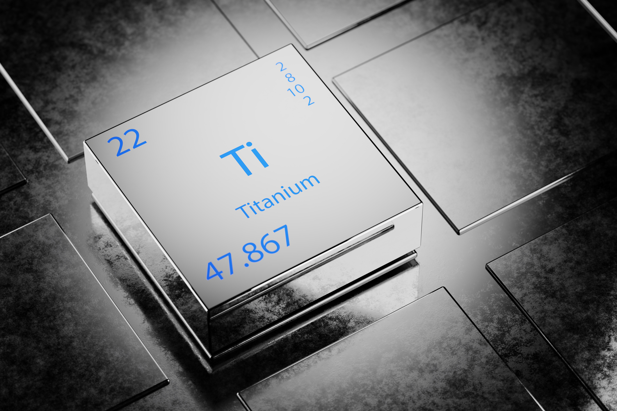 Titanium as it appears on the periodic table. Titanium as it appears on the periodic table.