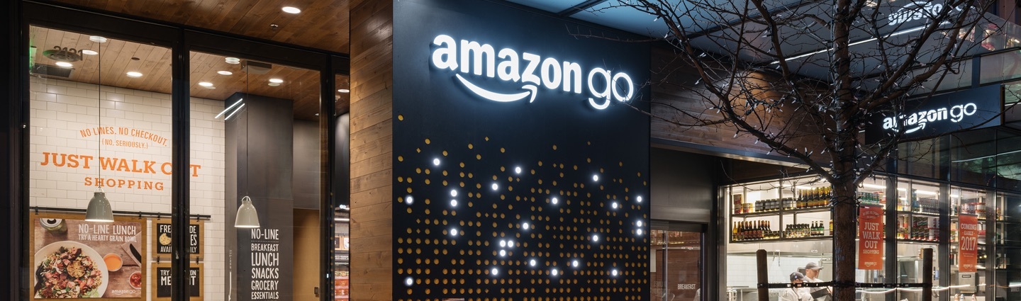An Amazon Go retail storefront. An Amazon Go retail storefront.