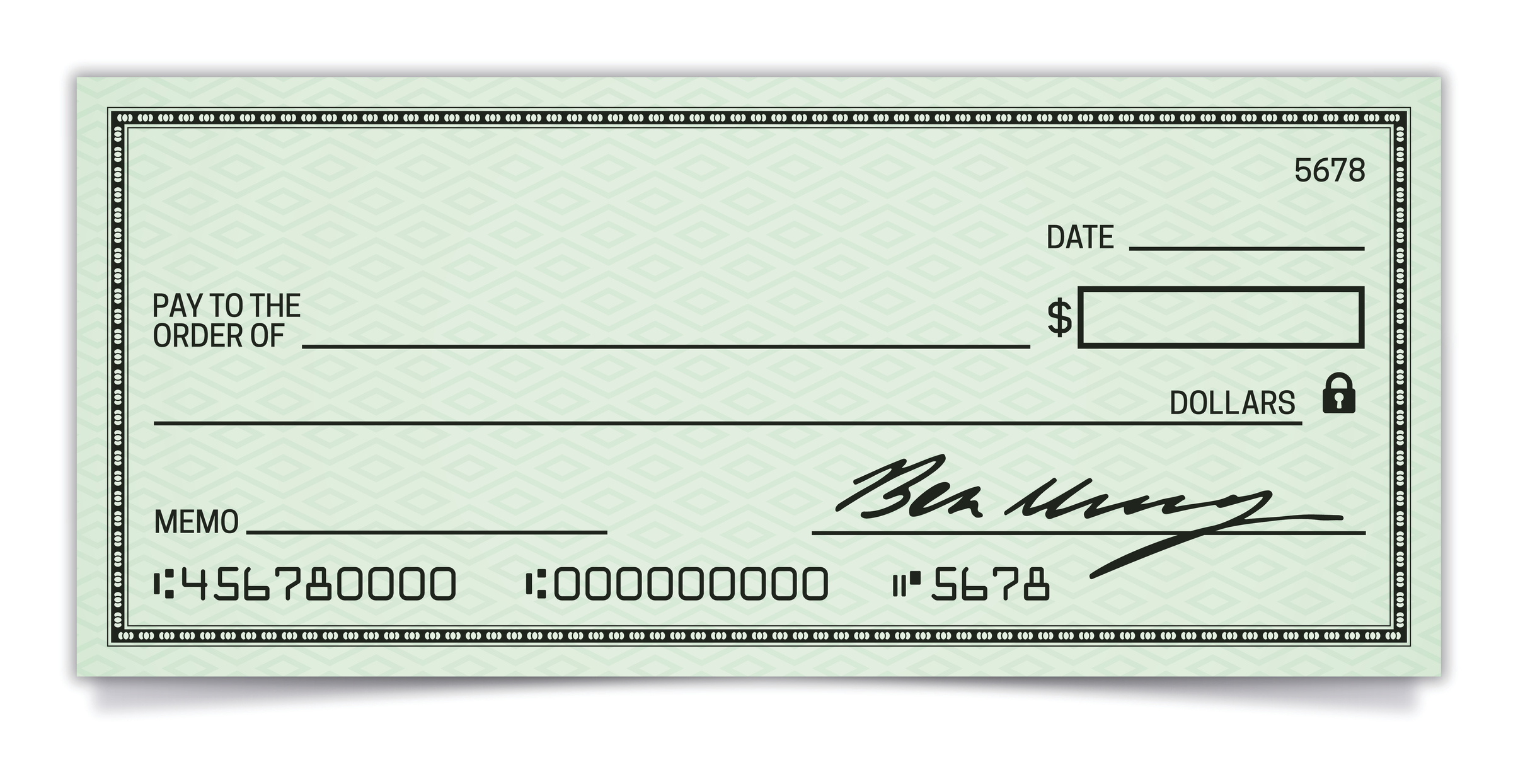 a paper check
