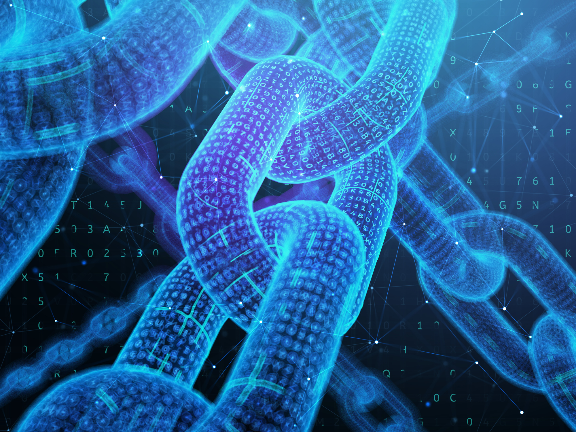 digital_chain_image Digital chain. Blockchain technology concept.