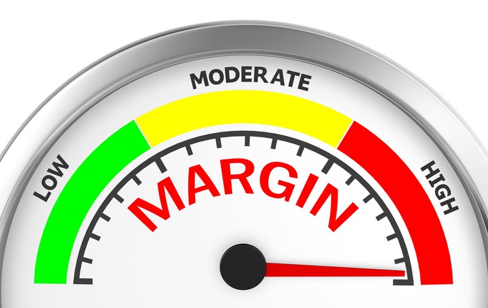 A meter illustration showing the needle at high margin. A meter illustration showing the needle at high margin.