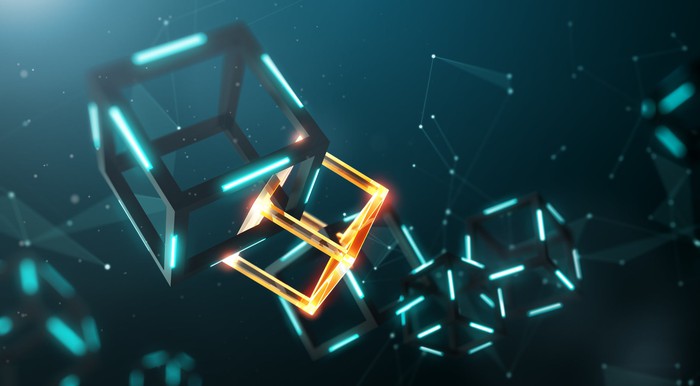 Artist rendering of blockchain. Artist rendering of blockchain.
