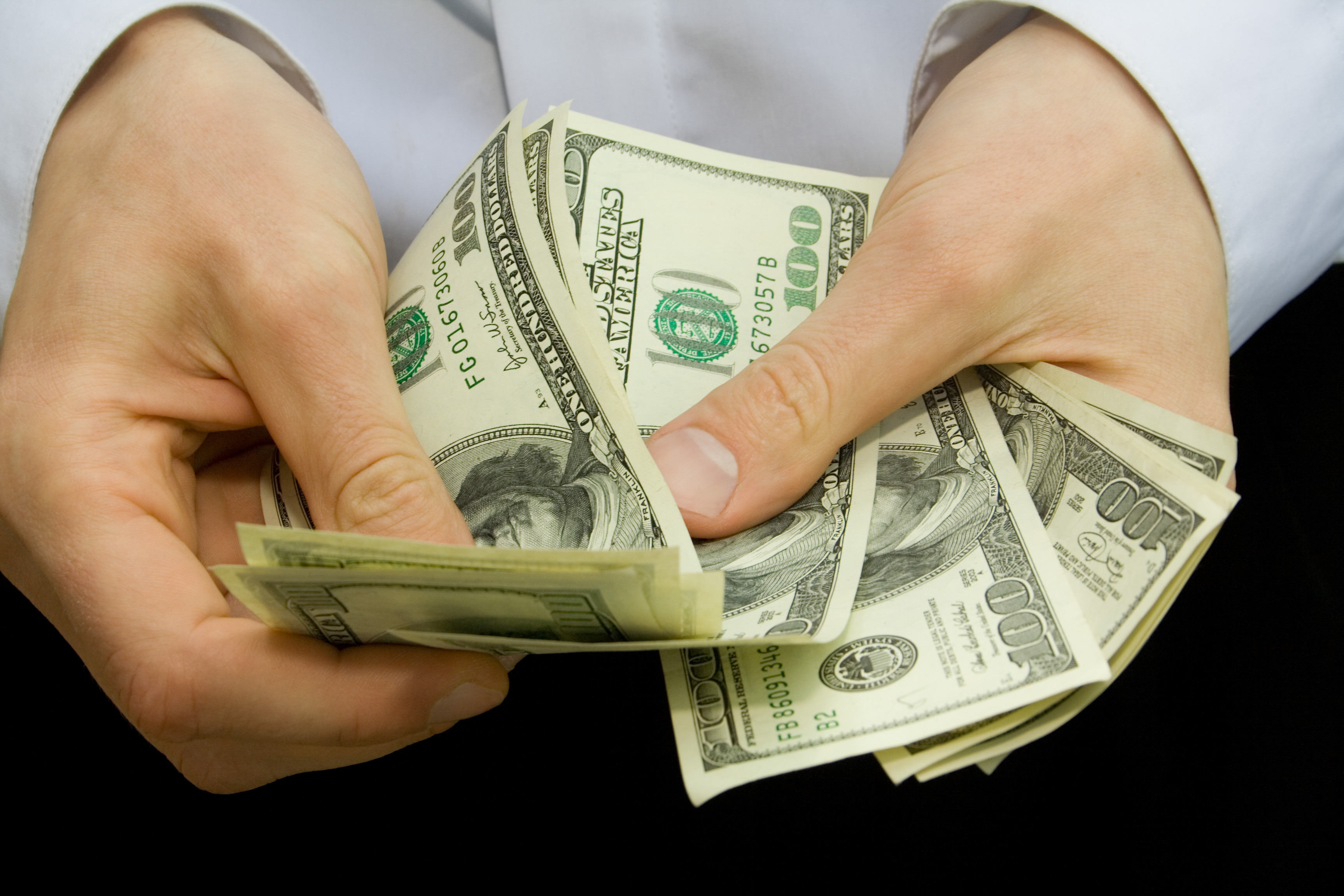 Man counting money