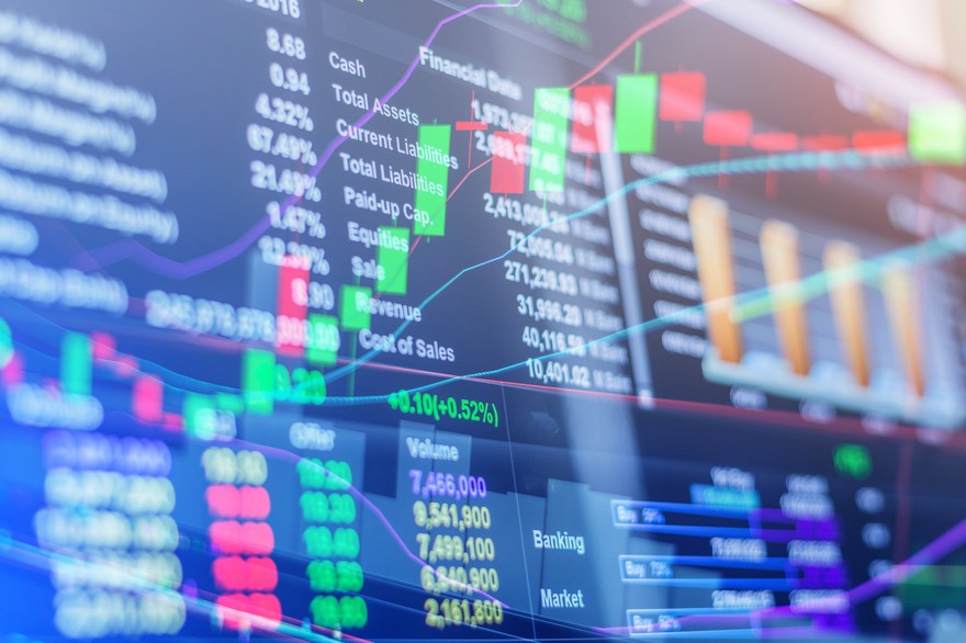 Graphic of a stock chart. Graphic of a stock chart.