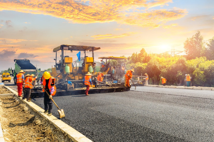 Road construction. Road construction.