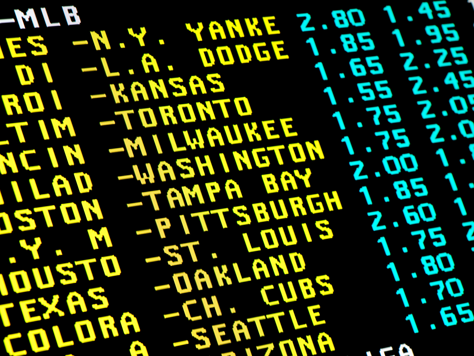 sports betting board A sports betting board.