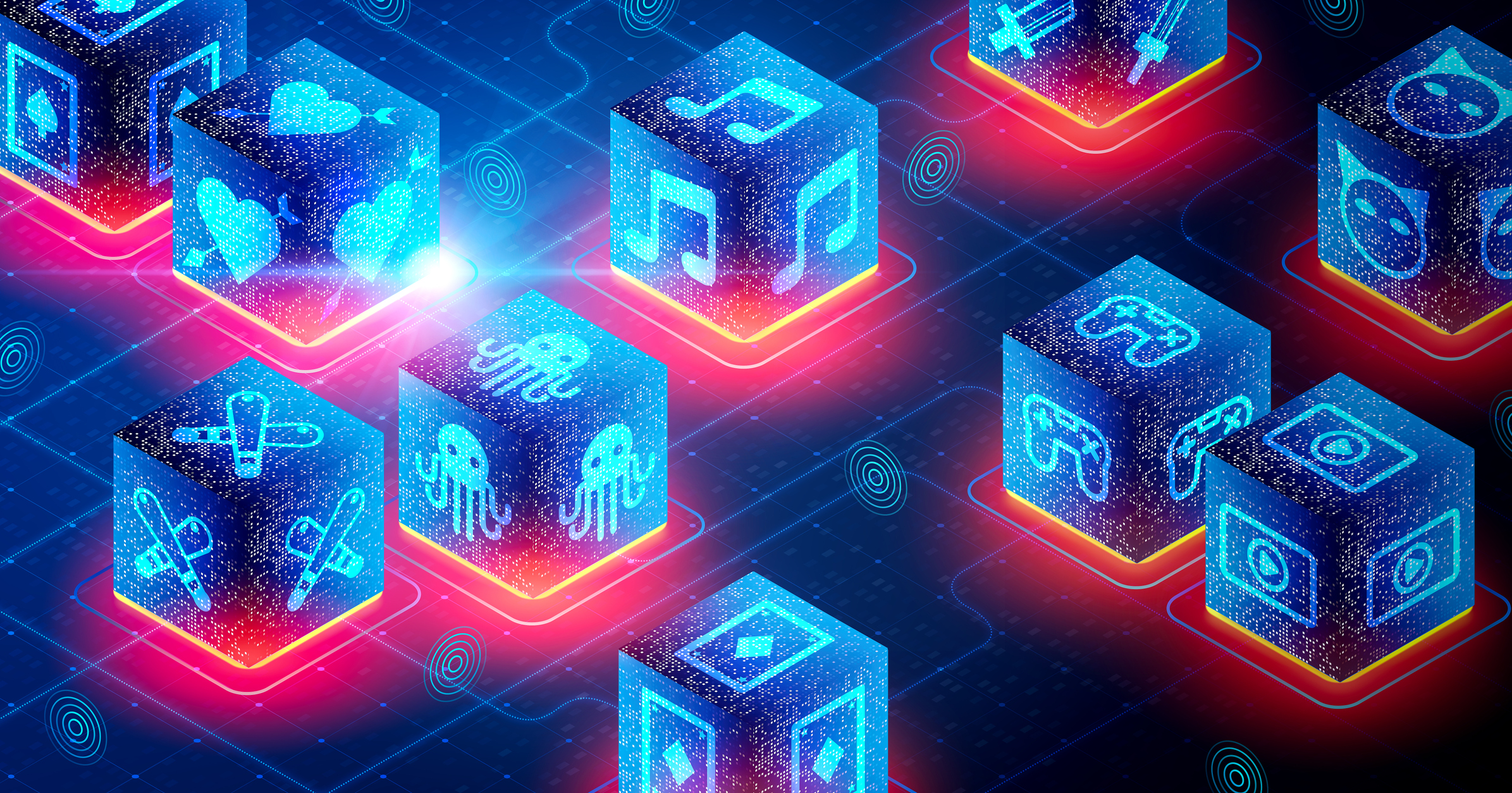 tokenomics_image_concept NFT Marketplace and Decentralized Exchange Concept - A Marketplace for Non-fungible Tokens Based on New Web3 and Blockchain Technology - 3D Illustration