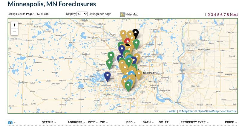 Minneapolis Foreclosures Map
